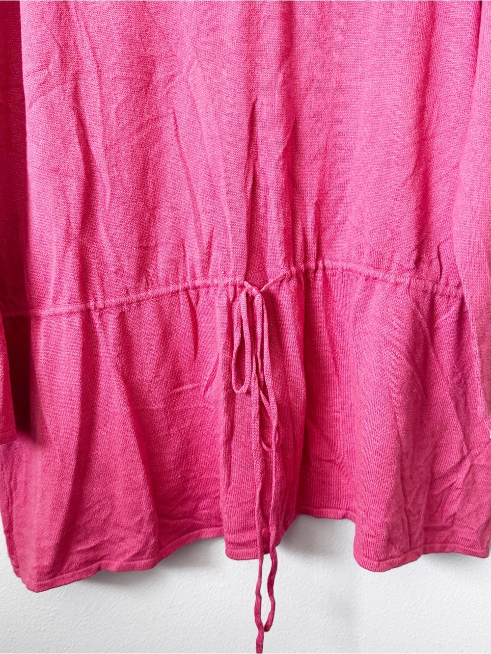 Eileen Fisher Mimos Pink V-Neck Silk and Linen Drawstring Tunic - Picture 3 of 11